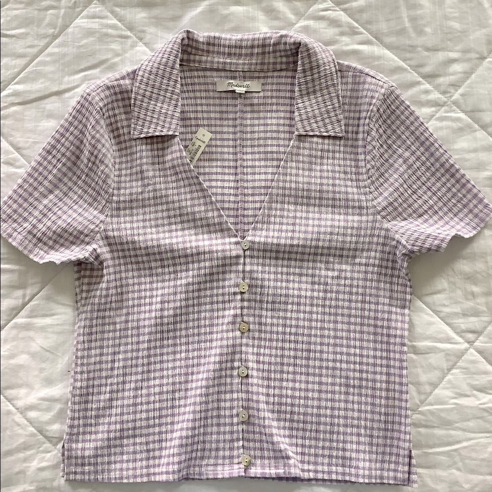 Madewell Gingham crinkle shirt